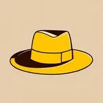 wide-brimmed brown hat with yellow band image